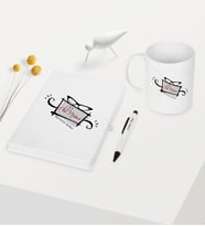 BK Gift Kişiye Özel Okul Müdiresi Temalı Beyaz Defter Kalem Kupa Seti