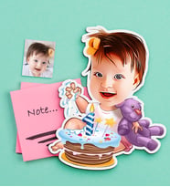 BK Gift Kişiye Özel Bebek Karikatürlü Ahşap Magnet-7 (Çok Renkli)