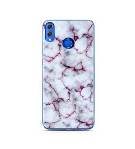 Mor Mermer Tasarımlı Süper Şeffaf Silikon Telefon Kılıfı Huawei Honor 8x