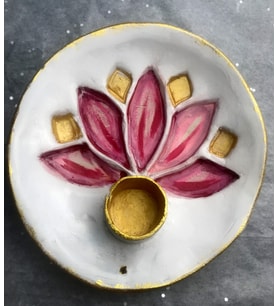 Lotus Seramik Tütsülük (Beyaz)