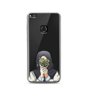 Kapalı Çiçekli Kız Tasarımlı Süper Şeffaf Silikon Telefon Kılıfı Huawei P9 Lite 