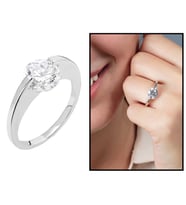 Starlight Diamond Pırlanta Montür Elmas Görünüm 925 Ayar Gümüş Bayan Tektaş Yüzük