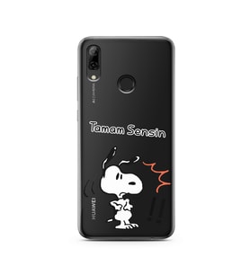 Snoopy Tasarımlı Süper Şeffaf Silikon Telefon Kılıfı Huawei PSmart 2019