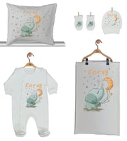 Pia Baby GL 1925-02 İsme Özel Beşli Tulum Set
