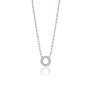 Söğütlü Silver Gümüş  rodyumlu üç boyutlu minimal O gümüş harf kolye