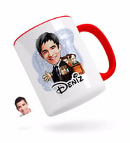 BK Gift Kişiye Özel Erkek Avukat Karikatürlü Kırmızı Kupa Bardak-2