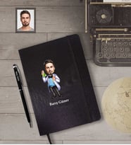 Kişiye Özel Kimyager Karikatürlü Siyah Defter Kalem Hediye Seti   Bay-1