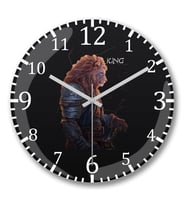 Lion King Duvar Saati Bombeli Gercek Cam