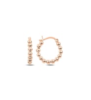Gümüş Top Halka Parlak Kadın Gümüş Küpe 20 MM (Rose)