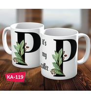 P Harf Baskılı Hediyelik Kahve Kupa Bardak