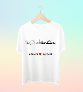 Şehrinize Özel İsim Baskılı Siluet Tshirt