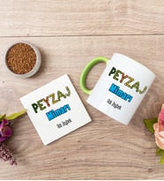 Peyzaj Mimarı Yeşil Kupa Bardak Ve Bardak Altlığı Seti