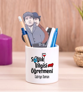 Sağlık Bilgisi Öğretmeni Seramik Kalemlik
