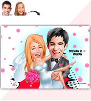 BK Gift Kişiye Özel Evleniyoruz Karikatür Baskılı Yaş Pasta İçin Yenilebilir Şekerli Kağıt  9(Sadece Kağıt)