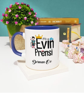 Evin Prensi Tasarımlı Kişiye Özel Evin Prensi Kupa Bardak Lacivert