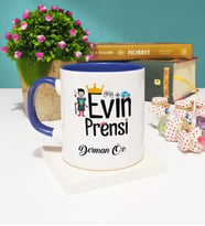 Evin Prensi Tasarımlı Kişiye Özel Evin Prensi Kupa Bardak Lacivert