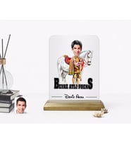 BK Gift Kişiye Özel Beyaz Atlı Prens Karikatürlü Ahşap Standlı Çerçeve-1