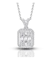 Modern Tasarım 0.50 Ct Baget Kare Tektaş Kolye
