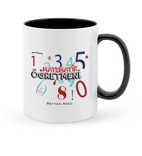 BK Gift Kişiye Özel Matematik Öğretmeni Siyah Kupa Bardak  4