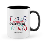 BK Gift Kişiye Özel Matematik Öğretmeni Siyah Kupa Bardak  4