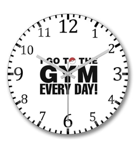 Go To The Gym Every Day Duvar Saati Bombeli Gercek Cam