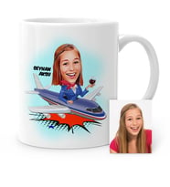 BK Gift Kişiye Özel Hostes Karikatür Beyaz Kupa Bardak  1