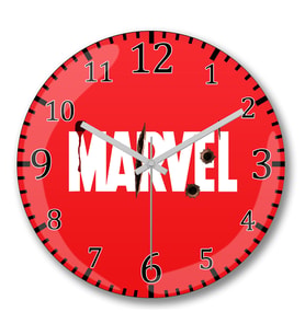Marvel Duvar Saati Bombeli Gercek Cam