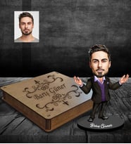 Kişiye Özel Patron Karikatürlü Ahşap Biblo Kutulu Bay-8