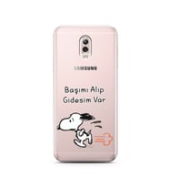 Snoopy Tasarımlı Süper Şeffaf Silikon Telefon Kılıfı Samsung C8 