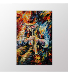 Arty Tablo Trompet Çalan Adam Tablo (Karışık)