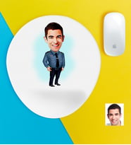 BK Gift Kişiye Özel Bay Polis Karikatürlü Bilek Destekli Mouse Pad-3 (Beyaz)