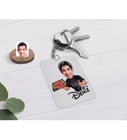 BK Gift Kişiye Özel Erkek Kasap Karikatürlü Şeffaf Pleksi Anahtarlık-3 (Beyaz)