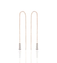 Söğütlü Silver Gümüş  rose Işıltılı Gümüş Zincir Küpe