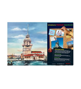 Yapışkanlı Pano/İstanbul, Kız Kulesi 33X48 Cm.