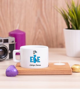 Ebe Ahşap Altlıklı Mumlu Fincan
