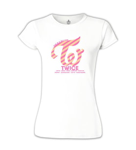 Twice - Logo Beyaz Bayan Tshirt