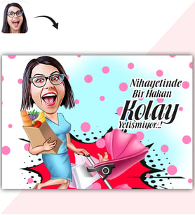 BK Gift Kişiye Özel Ev Hanımı Karikatür Baskılı Yaş Pasta İçin Yenilebilir Şekerli Kağıt  1(Sadece Kağıt)