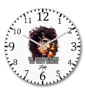 Better Believe John Rambo Duvar Saati Bombeli Gercek Cam