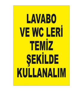 MIGNATIS - Lavabo Ve Wc-Leri Temiz Şekilde Kullanalım Levhası - Sac Malzeme 25x35cm