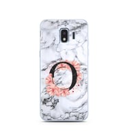 Mermer Çiçekli Harf Tasarım Süper Şeffaf Silikon Telefon Kılıfı Samsung J2 Pro (