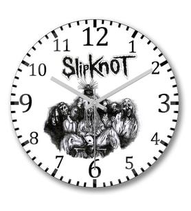 Slipknot Duvar Saati Bombeli Gercek Cam