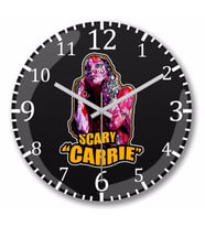 Scary Carrie  Duvar Saati Bombeli Gercek Cam