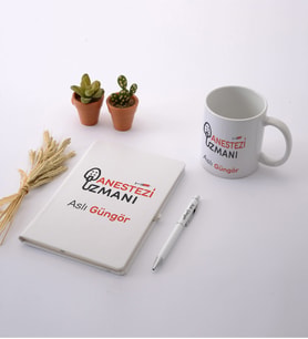 Anestezi Uzmanı Beyaz Defter Kalem İsimli Kupa Seti
