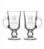 Kişiye Özel Aşk Tamalı İkili Latte Bardağı