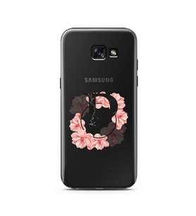 Pembe Çiçekli Harf Tasarım Süper Şeffaf Silikon Telefon Kılıfı Samsung A5 (2015)
