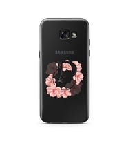 Pembe Çiçekli Harf Tasarım Süper Şeffaf Silikon Telefon Kılıfı Samsung A5 (2015)