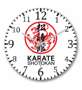 Kung Fu Duvar Saati Bombeli Gercek Cam