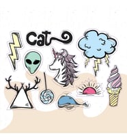 Unicorn Alien Karışık Tasarımlı A5 Stickers Çıkartma PYTKSTK030