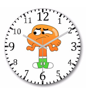 Gumball Darwin Watterson Duvar Saati Bombeli Gercek Cam