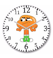Gumball Darwin Watterson Duvar Saati Bombeli Gercek Cam